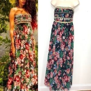 pearl georgina chapman of marchesa maxi dress 4 dark floral strapless flowing